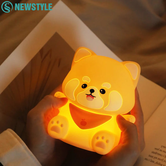 Cute Red Panda Night Light For Kids Warm Color Sleep Nightlight