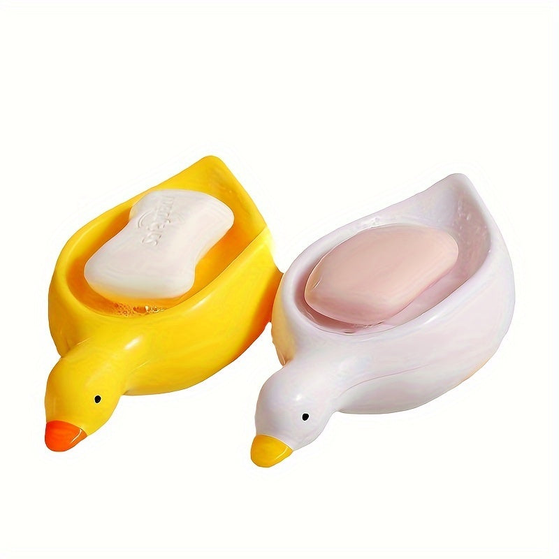 Cute Duck and Goose Soap Dishes with Drain