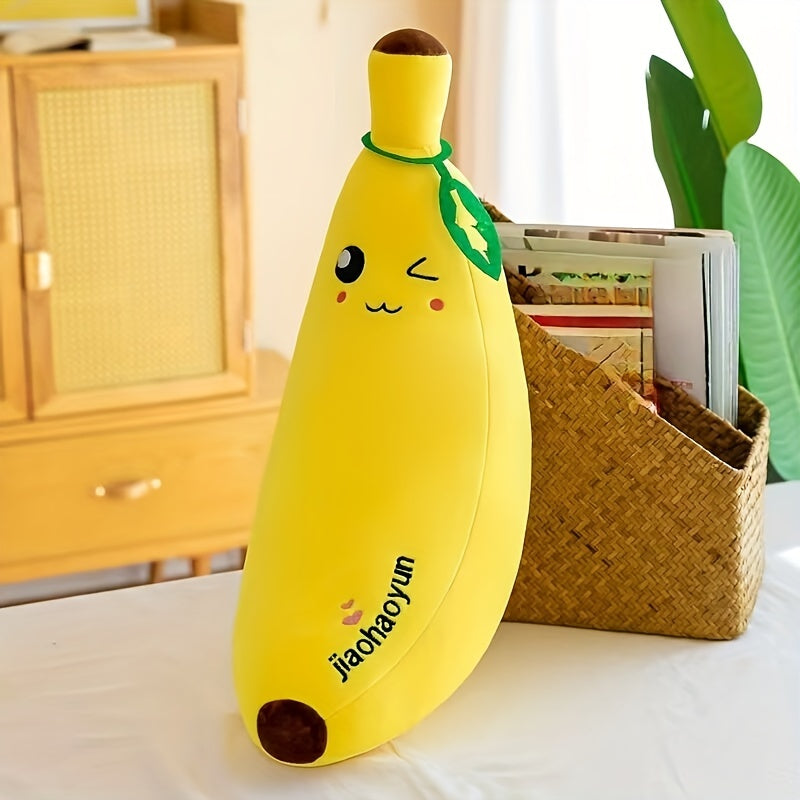 1pc Cute Banana Throw Pillow, Novel Living Room Cushion, Home Decoration, Office Cushion, Plush Toy For Friends To Send Children Halloween Christmas Gifts