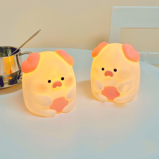 Modern Solid Color Pig Night Light, Cute Pig Tabletop Decorative Lamp,