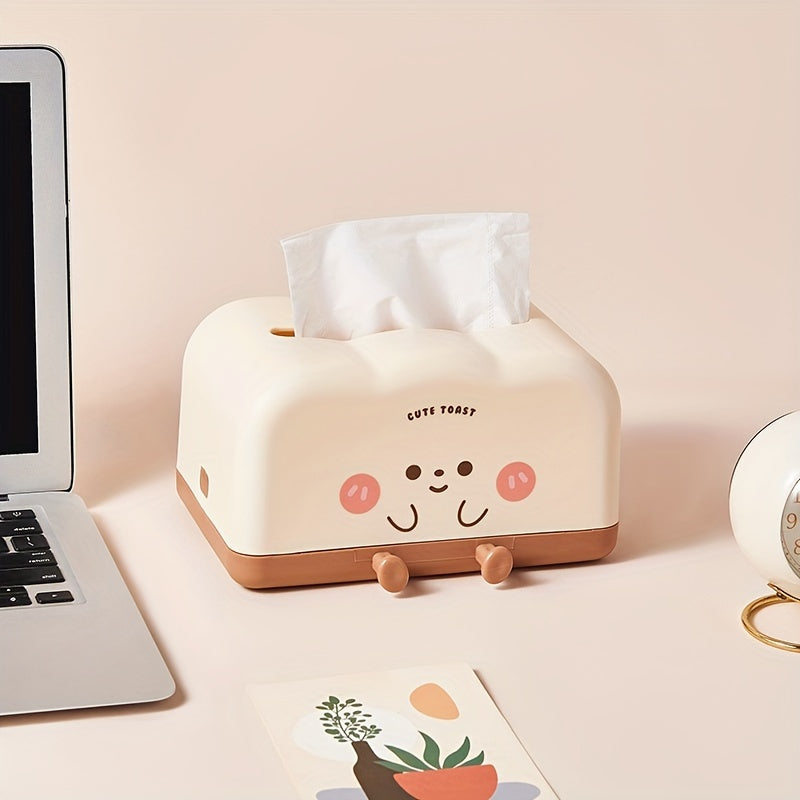 Cute Toast Design Plastic Tissue Holder