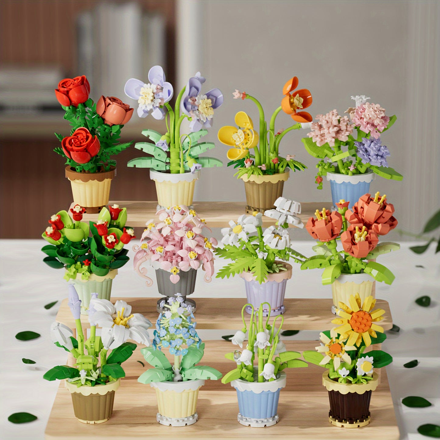 Flower Potted Assembly Collage Building Blocks Toys,