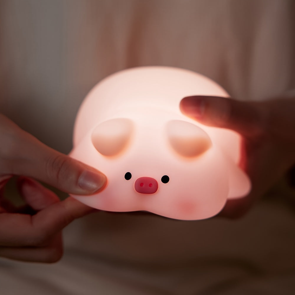 Silicone Night Light Piggy Pat Lamp Accompanying Sleeping Induction