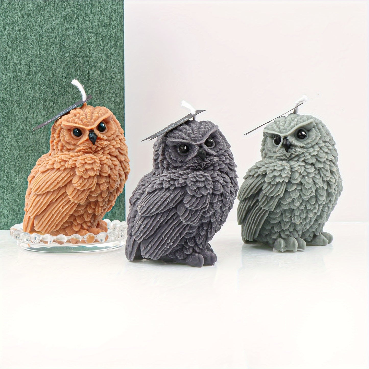 Silicone Owl Candle Mold Set for DIY Aromatherapy Candles, Plaster Crafts