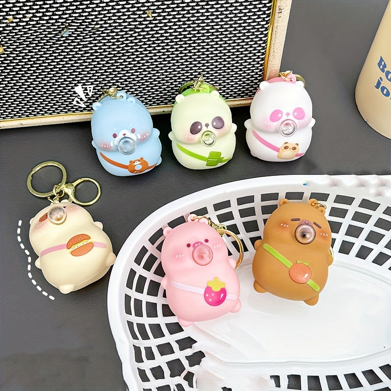 Cartoon Capybara Bubble Blower Keychain,