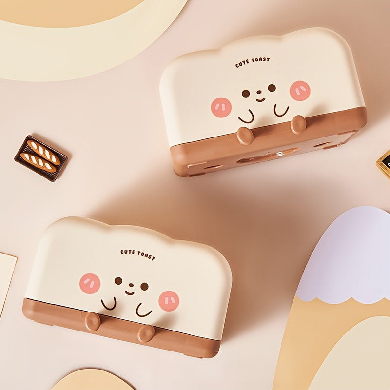 Cute Toast Design Plastic Tissue Holder