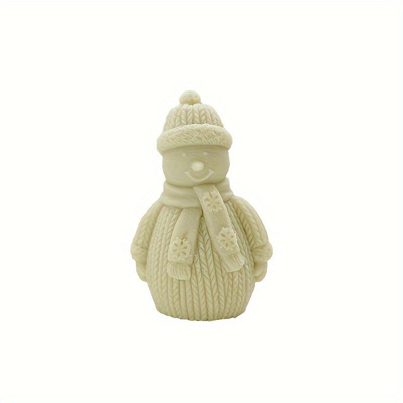 With A Scarf Snowman For Incense Candle Silicone Mold,