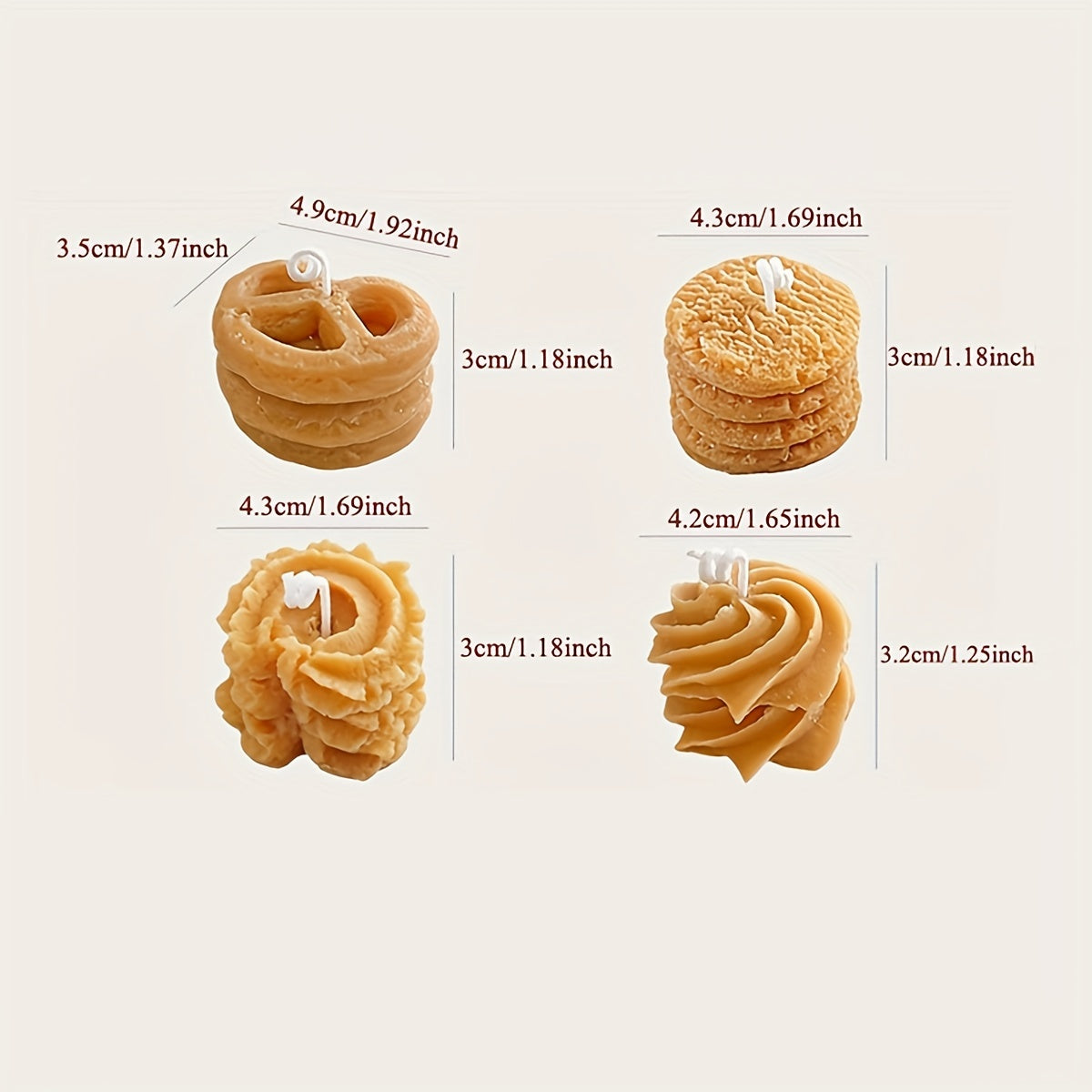 4pcs Cookie Aromatherapy Candle Gift Box