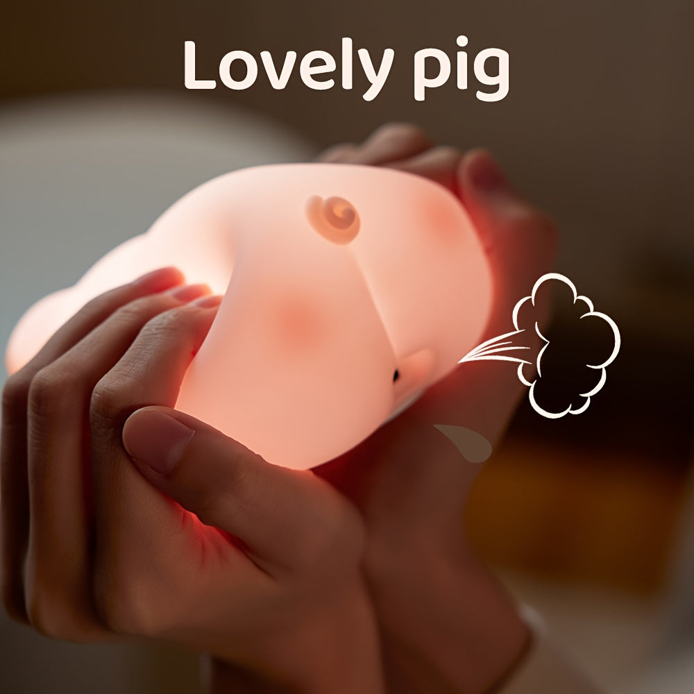 Silicone Night Light Piggy Pat Lamp Accompanying Sleeping Induction