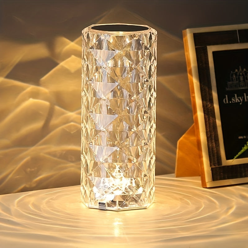 Crystal Diamond Table Lamp With Color-changing