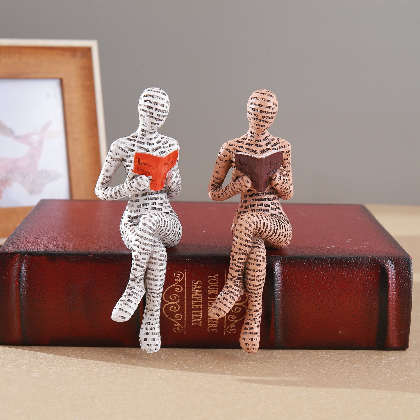 Resin Pulp Reading Figurine