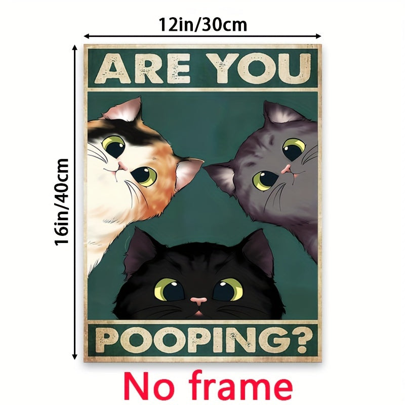 Funny Cat 'Are You Pooping?' Canvas Wall Art