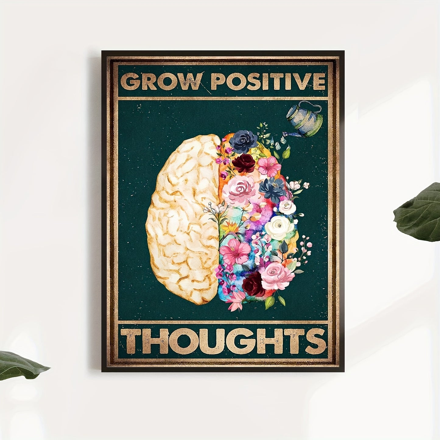 1pc Grow Positive Thoughts Canvas Poster